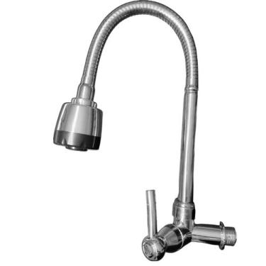 Imagem de Torneira Cozinha Gourmet de Parede Flexível Cromada Com Arejador - B2T