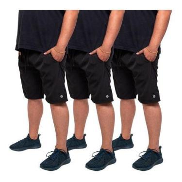 Imagem de Kit 3 Short Bermuda Masculina Plus Size Tactel Com Elastano 118 - KS, 