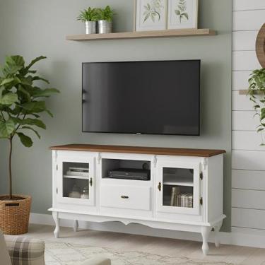 Imagem de Rack de Madeira para TV até 55 Polegadas 2 Portas 1 Gaveta e Nicho com