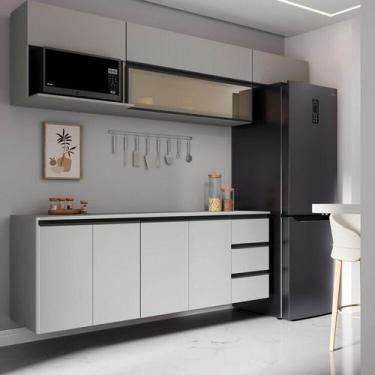 Imagem de Cozinha Modulada 6 Peças 4 Aéreos 2 Balcões Nara CabeCasa MadeiraOrigi