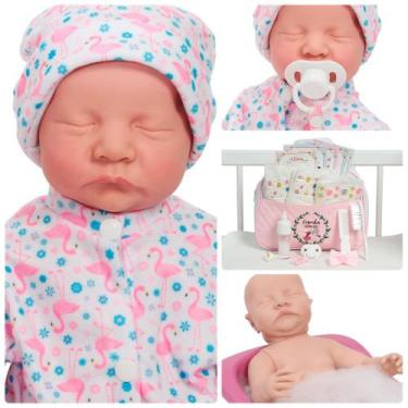 Imagem de Boneca Bebê Reborn Princesa 42cm Com Bolsa Maternidade - Cegonha Rebor