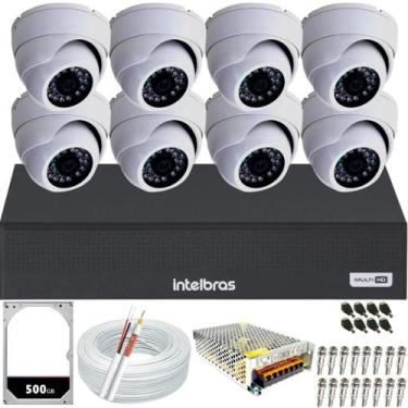 Imagem de Kit Cftv 8 Câmeras Segurança Dome Ir Dvr Mhdx Intelbras 8 Canais