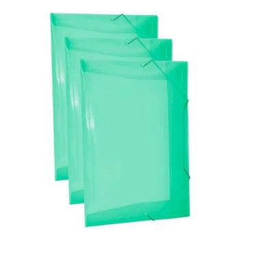 Imagem de Pasta Com Elástico E Aba Oficio Fina Verde 10un - ACP
