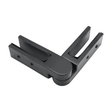 Imagem de Generic Grampo ajustável de vidro para vidro de 90 a 180 graus de suporte de aço inoxidável para corrimão de escadas de, Acabamento Preto Fosco