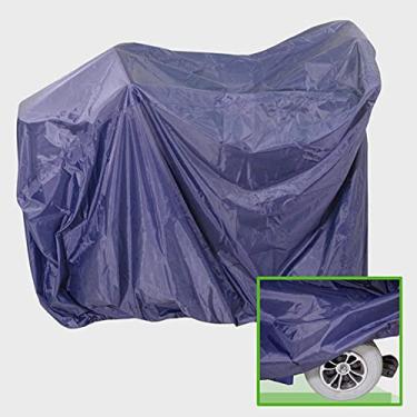 Imagem de Capa para cadeira de rodas de quatro rodas, capa de scooter elétrica de proteção solar à prova de poeira de tecido não tecido - para idosos com deficiência, azul, 124,5 x 68,5 x 86,4 cm
