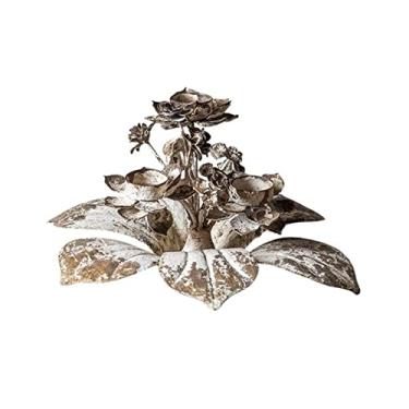 Imagem de Centro de Mesa Estilo europeu retrô flor castiçal ferro antigo decoração de mesa festa casamento adereços tiro para Jantar