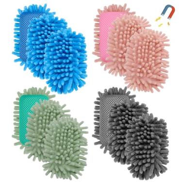 Imagem de Jspupifip 12 peças apagável a seco apagável a seco microfibra apagador branco apagável a seco magnético lavável para marcadores, giz, casa, sala de aula, material de escritório, azul, cinza, rosa