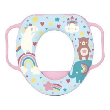 Imagem de Redutor Para Vaso Sanitário Infantil Rosa Assento Com Alça - Buba, Ros