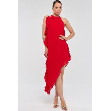 Imagem de Vestido Midi PKS Frente Única Vermelho, P