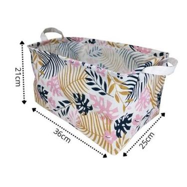 Imagem de Cesto Organizador De Tecido Impermeável Dobrável - NoBrand, Floral