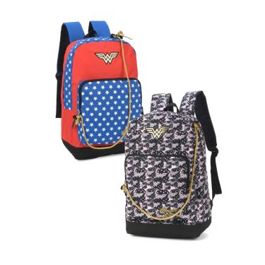 Imagem de Mochila Costas Escolar Mulher Maravilha Luxcel MS46380WW