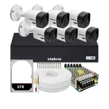Imagem de Kit Cftv 6 Câmeras Segurança Intelbras Dvr 8 Canais Com Hd 6TB