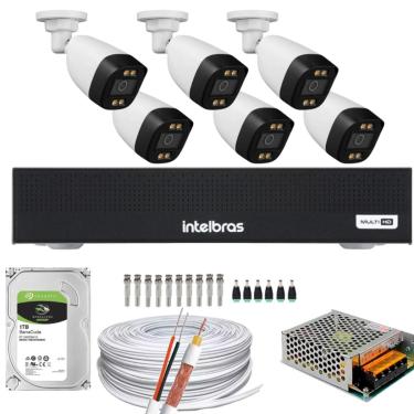 Imagem de Kit 6 Câmeras Segurança Color 1080p 2.8mm Dvr Intelbras 1tb