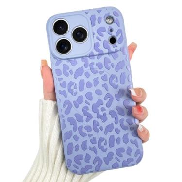 Imagem de OOK Capa magnética para iPhone 17 Pro Max, estampa fofa de leopardo roxo de silicone, compatível com MagSafe Cheetah Print Proteção para câmera à prova de choque fina capa de telefone para 6,9