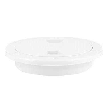 Imagem de Domary 4in Branco Abs Placa de Deck Antiderrapante Parafuso para Fora Tampa Escotilha de Inspeção, Resistente Ao Impacto e Resistente a Uv para Barcos