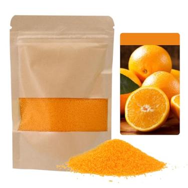 Imagem de Vela perfumada areia 100 g com 50 algodão e 2 mechas de madeira contas de cera de vela perolada, recarregável Cera para Velas Aromáticas para fabricação de velas (laranja)