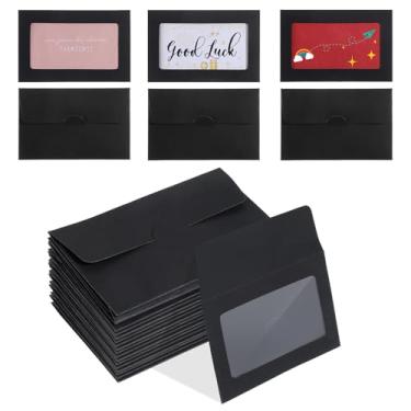 Imagem de PercyEffie Envelopes de cartão de presente com janela de 120 peças de envelopes para cartão de convite de presente de 9 x 6 cm, envelopes para festa de negócios, convites, presentes de Natal e Ação de