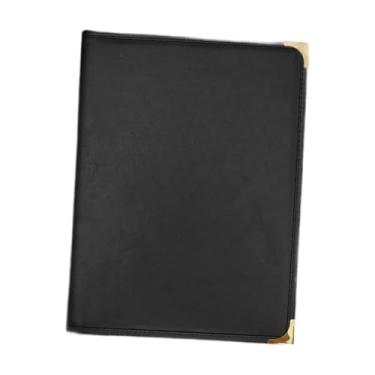 Imagem de harayaa Capa de Cardápio Livro de Cardápio Recarregável 3 Páginas Tamanho A4 Premium Elegante Visualização Clara 6 Visualizações Pasta de Cardápios para Bar, Preto