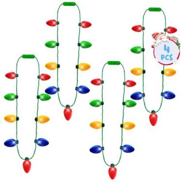 Imagem de Colar: lâmpada de Natal EOBOH com luz para mulheres e homens (4 unidad