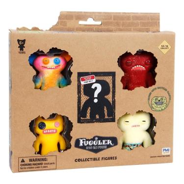 Imagem de Kit com 5 Mini Bonecos Fuggler 6cm Bege, Amarelo, Tie-Dye e Vermelho