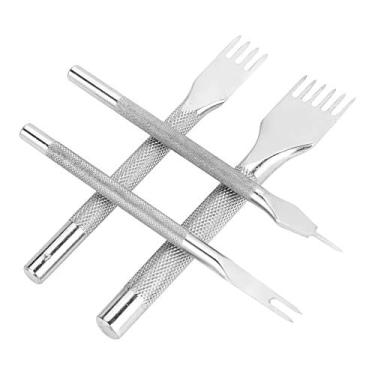 Imagem de ZJchao Perfurador de Couro, Ferramenta de Perfuração de Couro de Aço Inoxidável Perfurador de Costura de Com 4 Peças para Conjunto de Cinzel de Costura