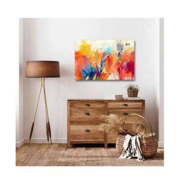 Imagem de Quadro Decorativo Abstrato Brush Stroke Borda Infinita Tamanho 90 X 60cm