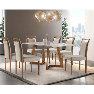 Imagem de Mesa Munique 180cm Madeira E Vidro Mobillare