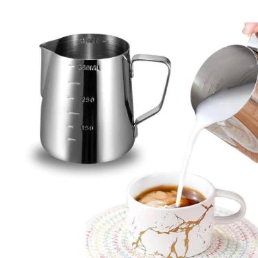 Imagem de Jarra De Leite Leiteira Pitcher Barista Café Inox Com Marcação 350 Ml