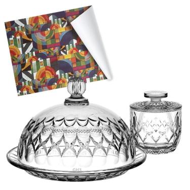 Imagem de Kit Utensílios Vidro Manteigueira Francesa Queijeira Madrid