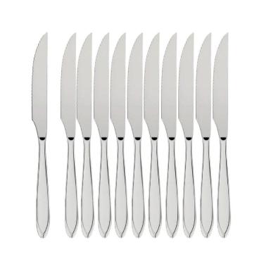 Imagem de Kit 12 Facas De Mesa Premium Aço Inox Restaurante Buffet Casamento Cozinha Refeições