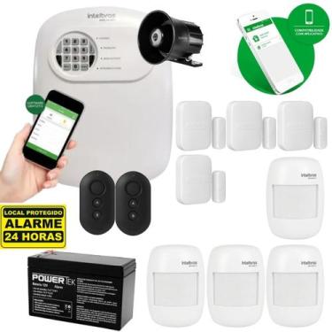 Imagem de Kit Alarme Intelbras Anm 24 C/ 4 Sensor Infra E 4 Magnético