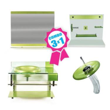 Imagem de Combo 3 em 1 - Gabinete 70cm Turquia + Torneira Ibiza + Kit Banheiro J