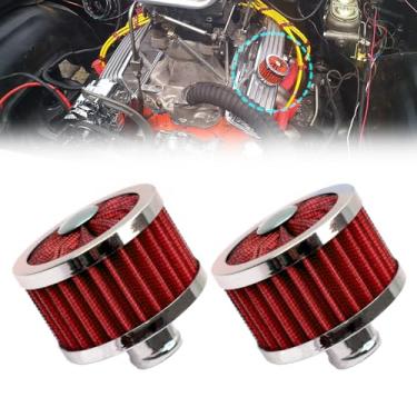 Imagem de RYANSTAR RACING 2 peças 23 mm tampa de válvula de ventilação de alto fluxo filtro de respiração filtro de ar universal para carro filtro de entrada de ar frio pequeno filtro de ar respiro capa de