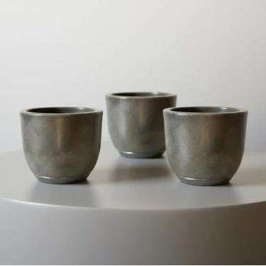 Imagem de kit 3 Vasos Bojo Marmorizado1 Platinum luxo resistente, leve, elegante, sala, recepção, decoração mesas, rack, etc (Bege marmorizado)