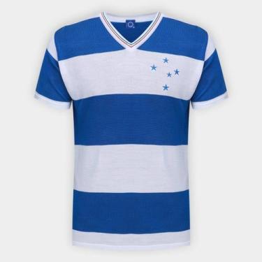 Imagem de Camiseta Cruzeiro Retrô Masculina - Oldoni Sports, Azul, Branco, EGG