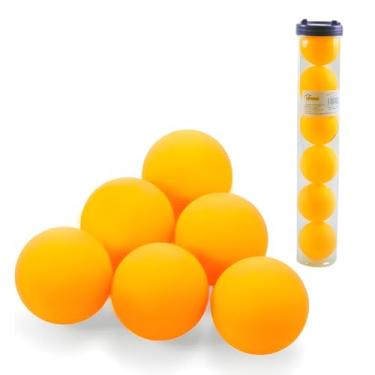 Imagem de Kit 6 Bolas de Ping Pong Laranja Com Tubo Para o Transporte - Para Treino, Diversão Familiar e Recreação - Material Resistente 40mm - Mesa de Tênis Infantil e Adulto