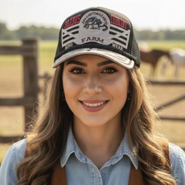 Imagem de Boné Country Preto Agro Brabus Cerca Valo Unissex - NoBrand