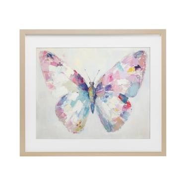 Imagem de Stupell Industries Impressão emoldurada de borboleta com joias sobre branco esbranquiçado sob vidro, design por Petal Prints Design, 33 x 40 cm