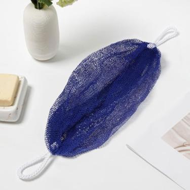 Imagem de Esponja de rede africana, esponja de banho africana de nylon, esfoliante corporal, panos de esponja de rede para banho, ótimo para uso diário (azul escuro)
