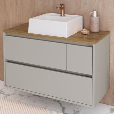 Imagem de Armário de Banheiro Belarus 2 Portas 1 Gaveta com Cuba Arenas - Art In Móveis