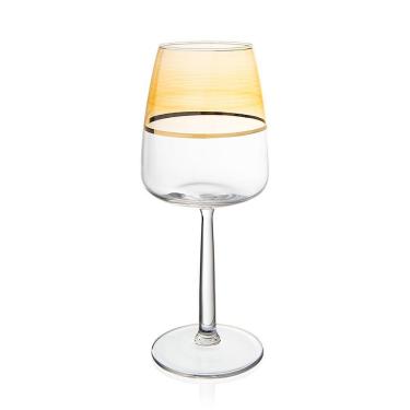 Imagem de Taça Copa E Cia Duo Filetada Ouro 430ml Em Vidro âmbar