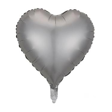 Imagem de BALAO CROMADO CORACAO C/CANUDO PRATEADO 5" C/ 6 UNIDADES
