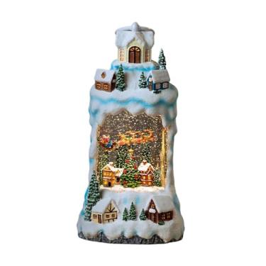 Imagem de Ｂｅｓｇａ Coleção de Abajures de Mesa com Globo de Neve em Estilo Vila Natalina, Enfeite para Quarto, Escritório, Prateleira ou Escrivaninha, Papai Noel Voador