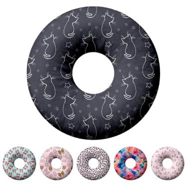 Imagem de Travesseiro de piercing de orelha para dormir de lado, travesseiros com furos para dor de ouvido, travesseiro de donut para adultos, CNH, alívio de dor de ouvido, almofada de pressão e orifício no