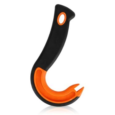 Imagem de Abridor de lata de anel fácil de abrir, aba de gancho J com alça antiderrapante ferramenta de elevação manual de tampa (laranja)