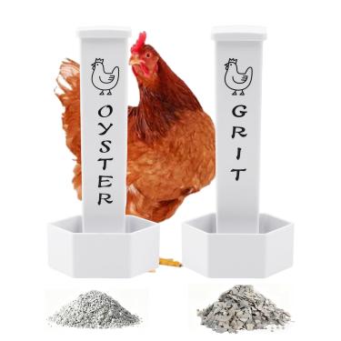 Imagem de Alimentador de concha de ostra para galinhas, 2 peças alimentador automático de galinhas pendurado, alimentadores de aves por gravidade, acessórios para galinheiros