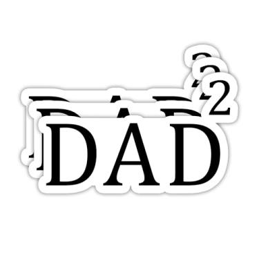 Imagem de (3 peças) Adesivo Dad of Two, Dad 2 Stickers, Dad Squared Father Dad - Decalques de vinil à prova d'água para laptops, copos, livros, álbuns de recortes, garrafas de água. Presente para o Dia dos Pais