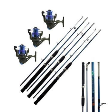 Imagem de Vara Duas Partes Para Molinete Crocodile Fibra de Vidro Pesca 1,65m 3u