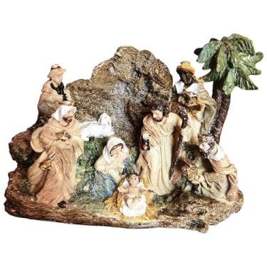 Imagem de Esquirla Presépio em miniatura, figura de família, miniatura do nascimento de Jesus, item colecionável para mesa, balcão ou escritório.