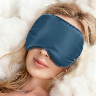 Imagem de 1 peça máscara de dormir de seda 3D multicolorida mulheres homens sombreamento dupla face portátil viagem eyepatch ferramentas de cuidados com os olhos, 22 * 12 cm (verde)